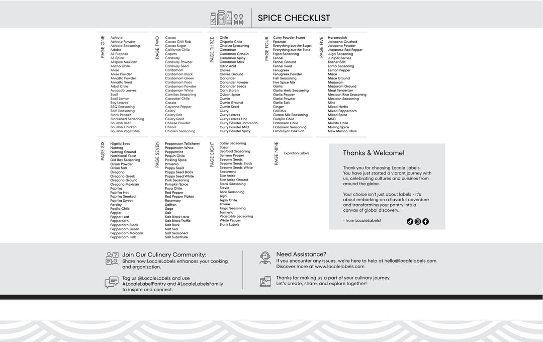 Mexican Spice Labels