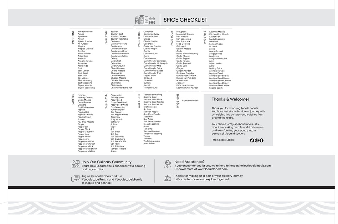 South Asian Spice Labels