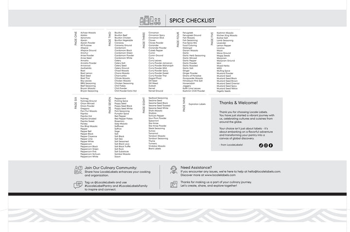 South Asian Spice Labels